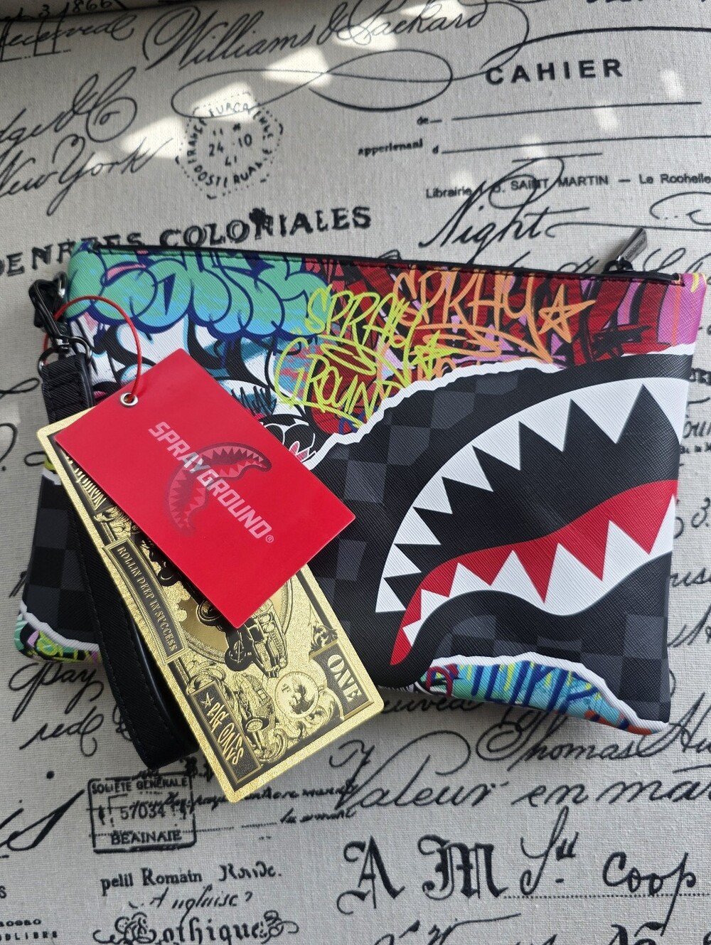 SPRAYGROUND Artistic Pursuit Crossover Clutch Pouchette Wristlet NWT Graffiti